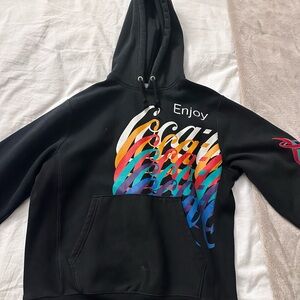 Champion Coca Cola Black Hoodie with Colorful Graphic
